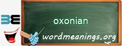 WordMeaning blackboard for oxonian